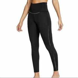 NIKE Yoga High Rise Velour Stripe Tights Size Small Black